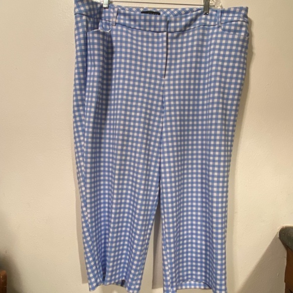 ELOQUII Pants Women’s Size 24 Dress Blue Checkered Stain On front Pant Leg